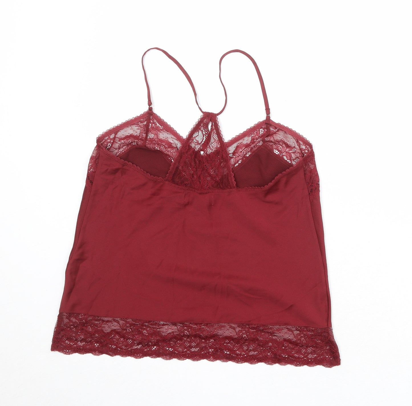 Debenhams Womens Red Polyester Camisole Tank Size 12 V-Neck