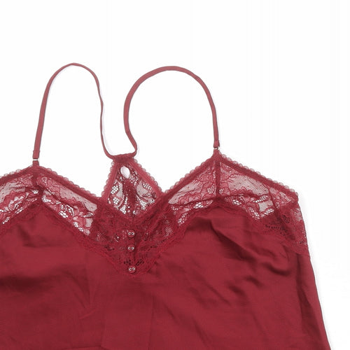 Debenhams Womens Red Polyester Camisole Tank Size 12 V-Neck