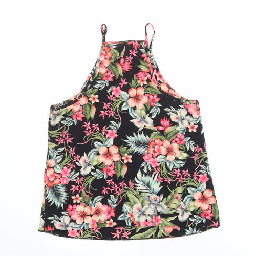 New Look Womens Multicoloured Floral Polyester Basic Tank Size 8 Round Neck