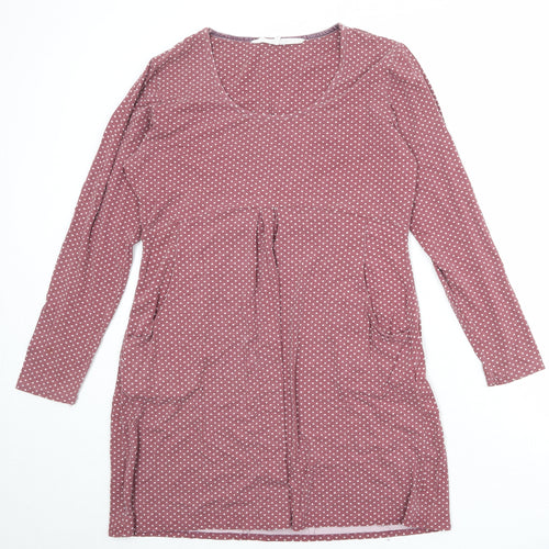 Brantree Womens Pink Polka Dot Bamboo A-Line Size L Round Neck Pullover