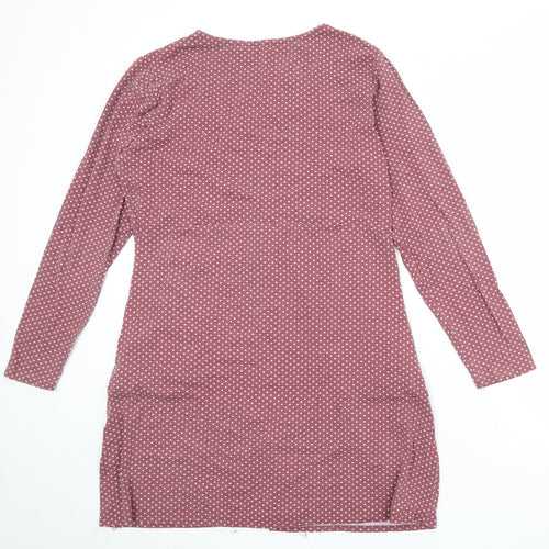 Brantree Womens Pink Polka Dot Bamboo A-Line Size L Round Neck Pullover