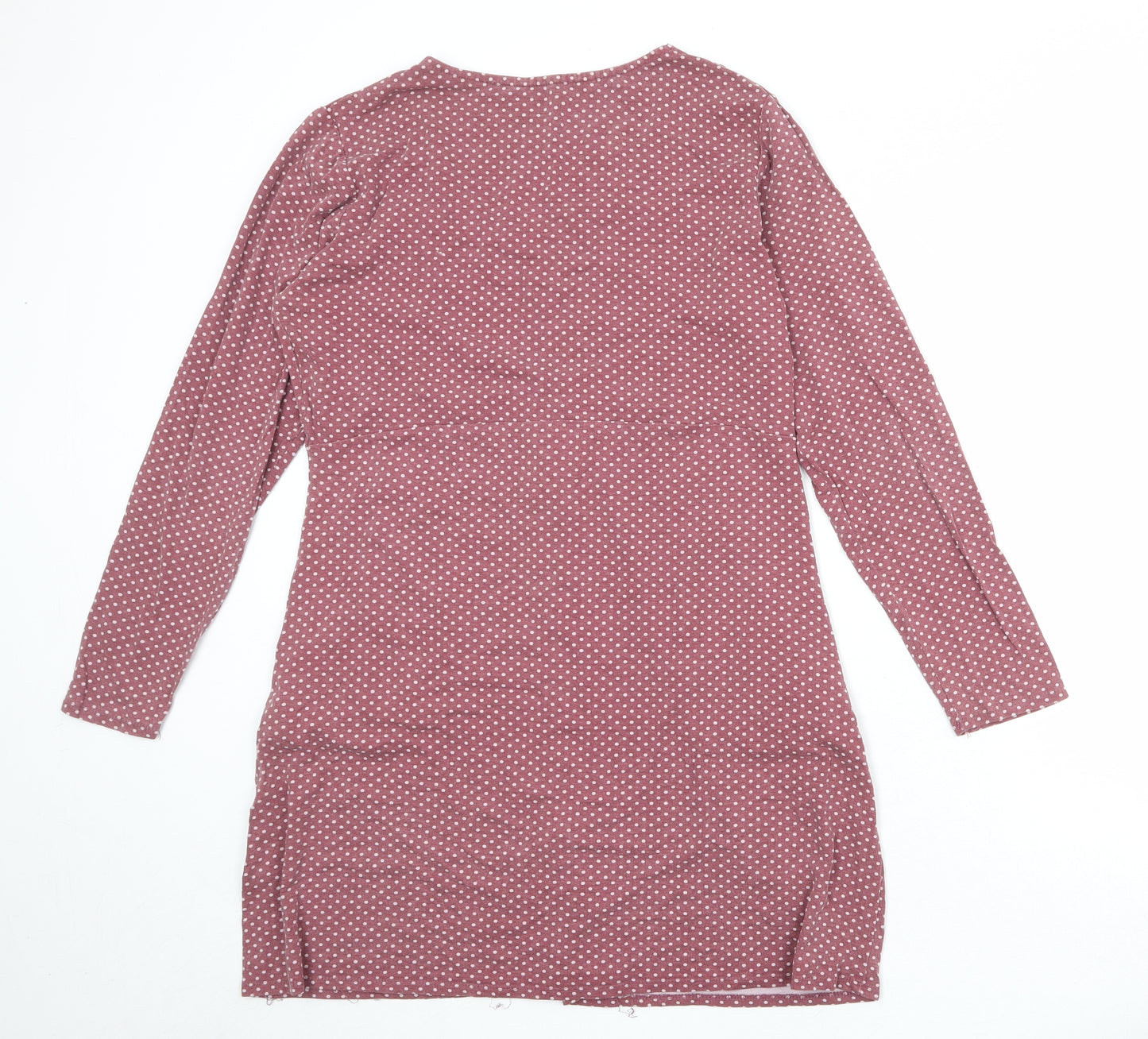 Brantree Womens Pink Polka Dot Bamboo A-Line Size L Round Neck Pullover