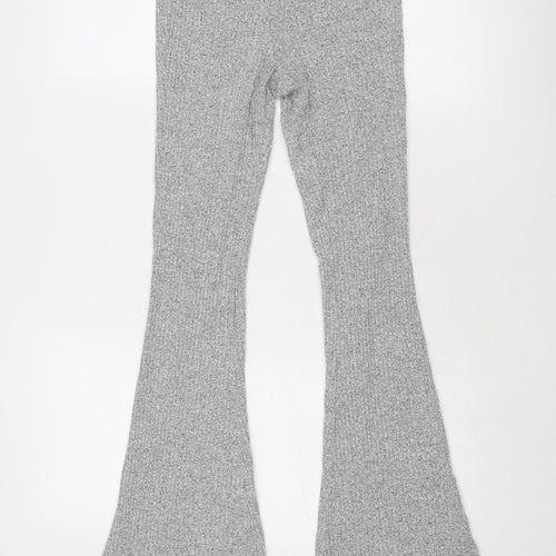 Topshop Womens Grey Viscose Jogger Trousers Size 10 Regular - Ribbed