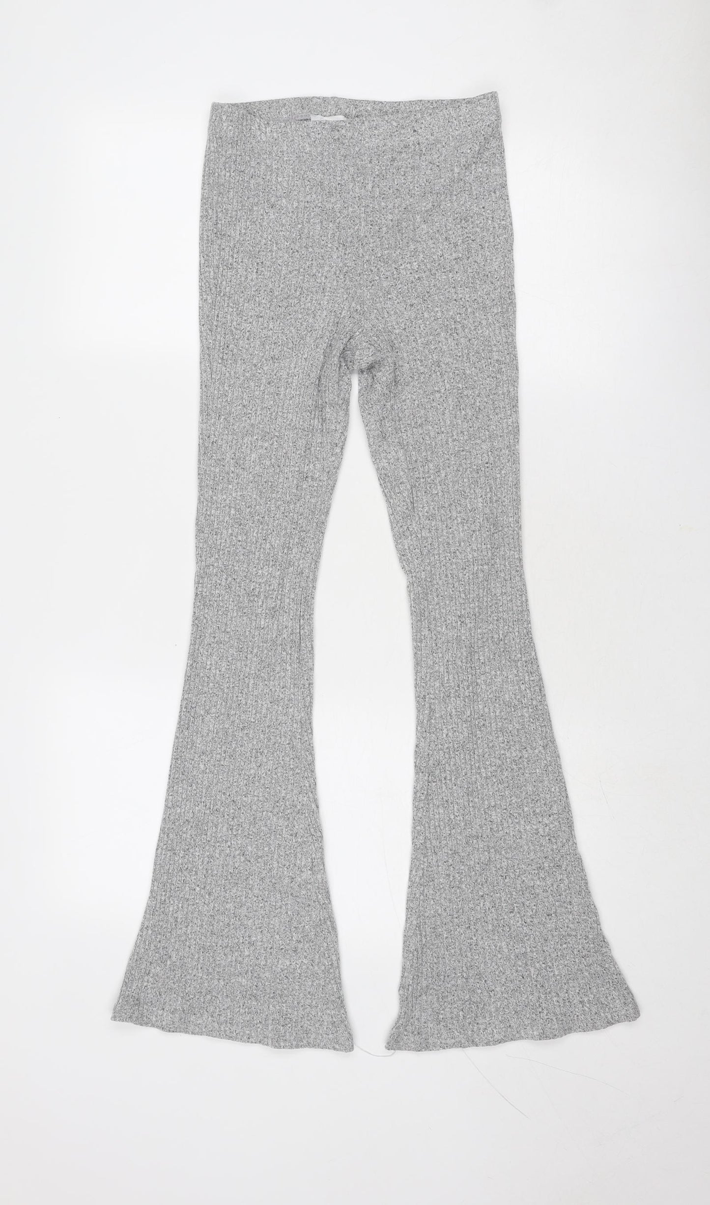Topshop Womens Grey Viscose Jogger Trousers Size 10 Regular - Ribbed