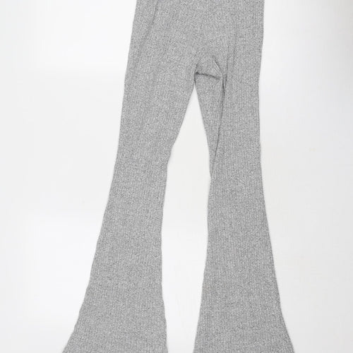 Topshop Womens Grey Viscose Jogger Trousers Size 10 Regular - Ribbed