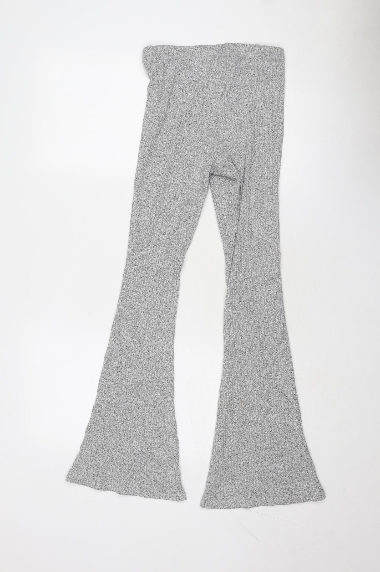 Topshop Womens Grey Viscose Jogger Trousers Size 10 Regular - Ribbed