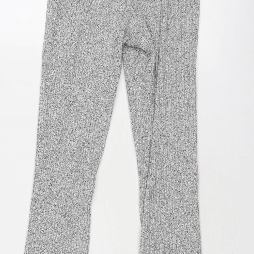 Topshop Womens Grey Viscose Jogger Trousers Size 10 Regular - Ribbed