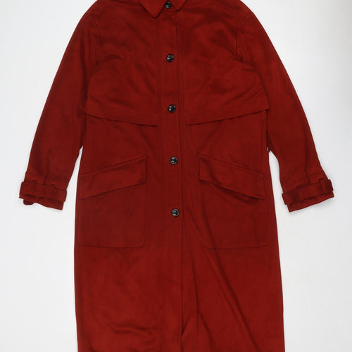 TRF Collection Womens Red Pea Coat Coat Size S Button