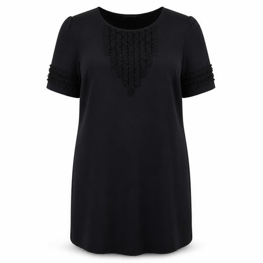 Front view of Autograph women’s black polyester a-line, size UK 14, round neck zip