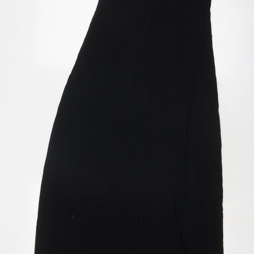 Karen Millen Womens Black Viscose Maxi Size 10 Halter Buckle - Front Detail