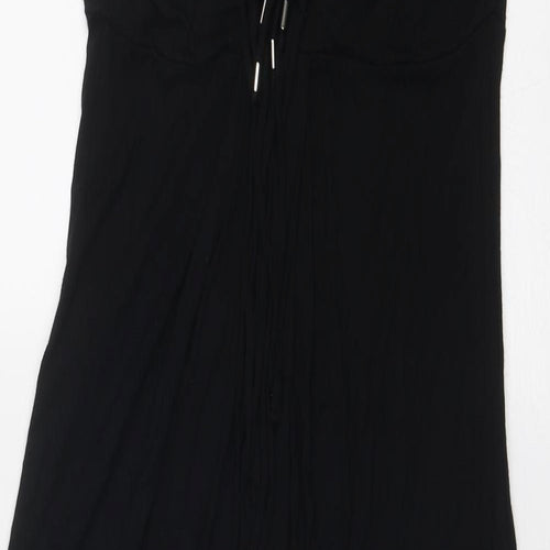 Karen Millen Womens Black Viscose Maxi Size 10 Halter Buckle - Front Detail
