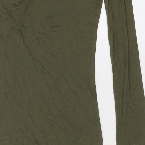 Bear Dance Womens Green Viscose Bodycon Size S One Shoulder Pullover