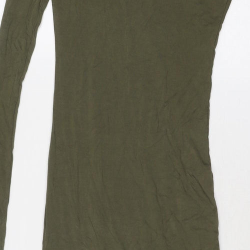 Bear Dance Womens Green Viscose Bodycon Size S One Shoulder Pullover
