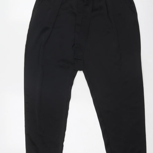 River Island Womens Black Polyester Trousers Size 12 Regular Zip