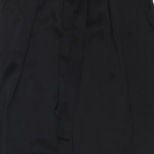 River Island Womens Black Polyester Trousers Size 12 Regular Zip