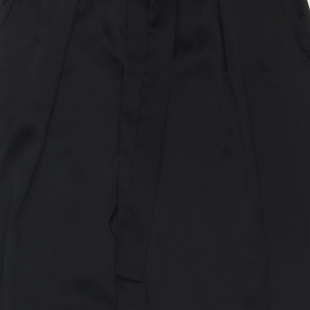 River Island Womens Black Polyester Trousers Size 12 Regular Zip