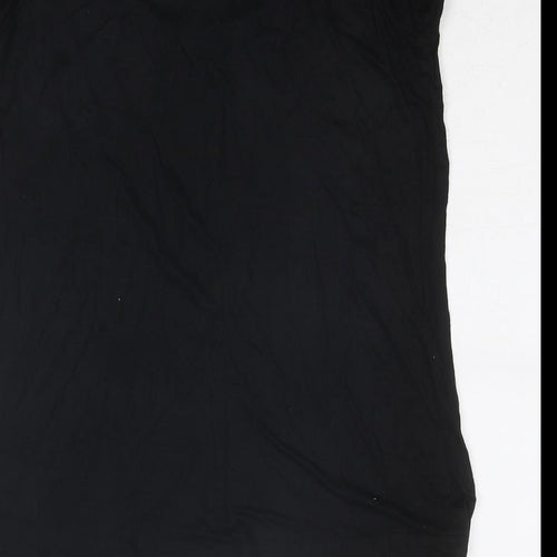 Fenchurch Womens Black Viscose Basic T-Shirt Size S Scoop Neck