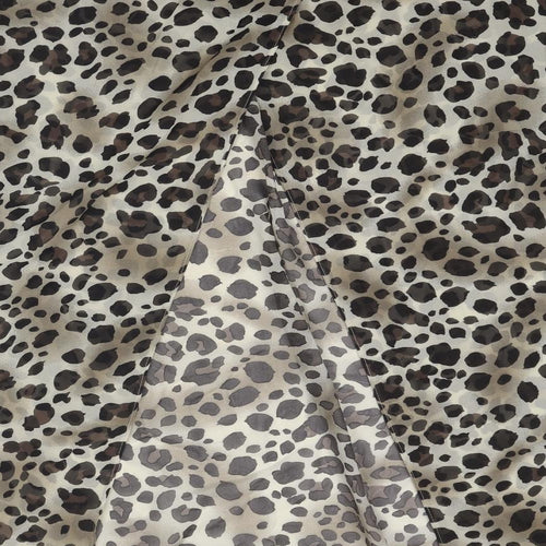 New Look Womens Brown Animal Print Polyester Basic Blouse Size 24 Round Neck - Leopard Pattern