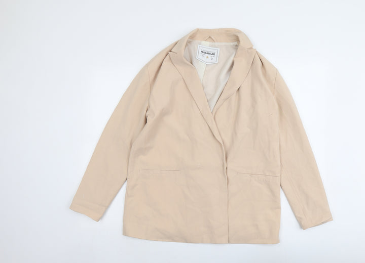 Pull&Bear Womens Pink Jacket Blazer Size L Button