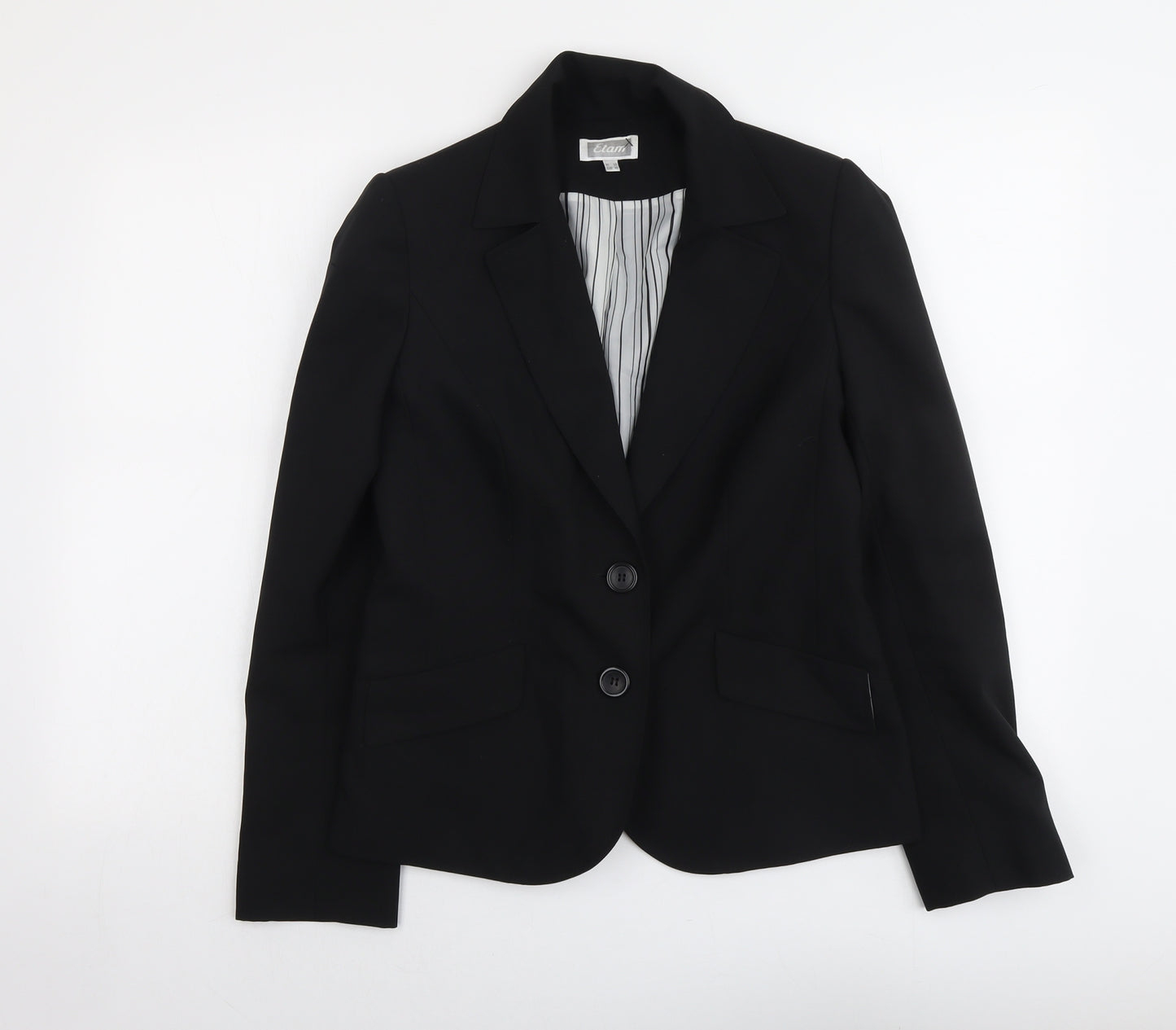 Etam Womens Black Polyester Jacket Blazer Size 12