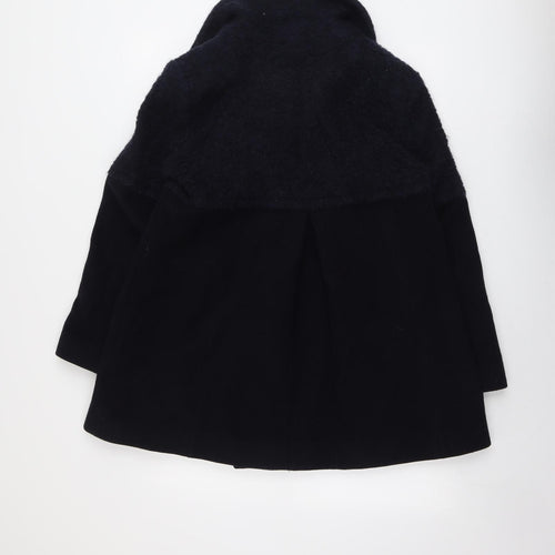 Per Una Womens Blue Pea Coat Coat Size 14 Button