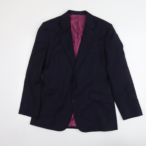 Mangas Mens Blue Polyester Jacket Suit Jacket Size 40 Regular