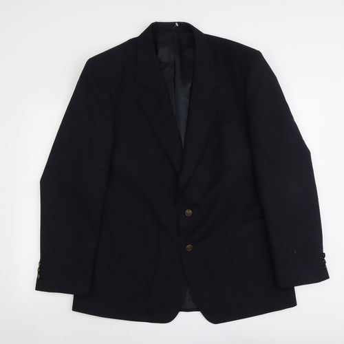 Varteks Mens Blue Polyester Jacket Suit Jacket Size 44 Regular