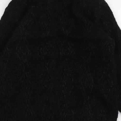Emos Womens Black Geometric Jacket Coatigan Size 10 Button