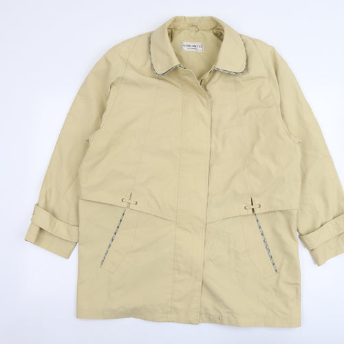 Compliments Womens Beige Jacket Size 16 Zip
