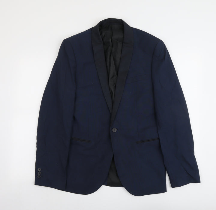 NEXT Mens Blue Polyester Jacket Suit Jacket Size 40 Regular