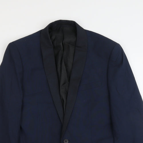 NEXT Mens Blue Polyester Jacket Suit Jacket Size 40 Regular