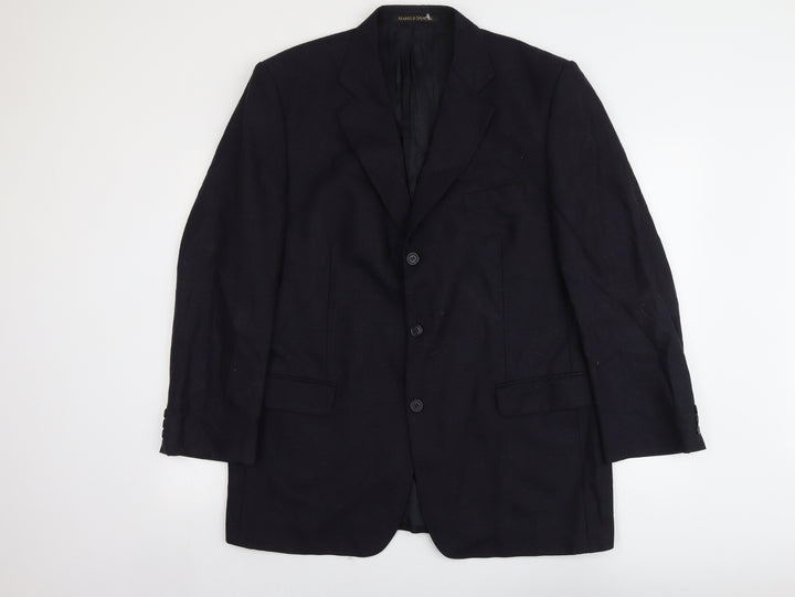 Marks and Spencer Mens Blue Wool Jacket Suit Jacket Size 44 Regular