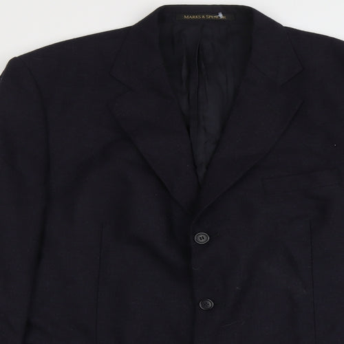 Marks and Spencer Mens Blue Wool Jacket Suit Jacket Size 44 Regular