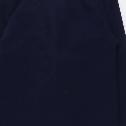 NuAge Womens Blue Pea Coat Coat Size 12 Button