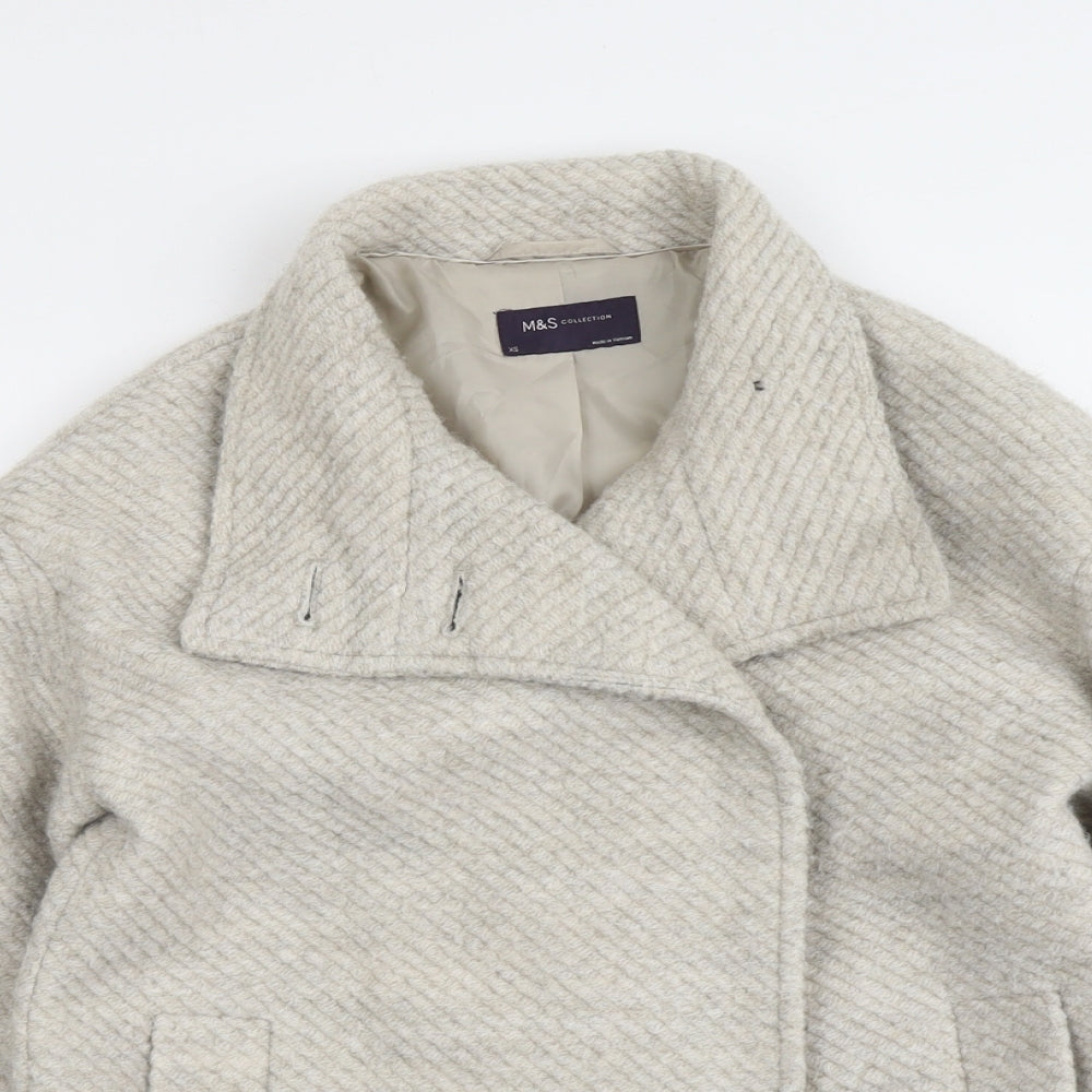Marks and Spencer Womens Beige Jacket Size S Button - Textured