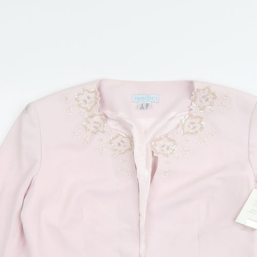 Medici Womens Pink Jacket Blazer Size 10 Hook & Eye