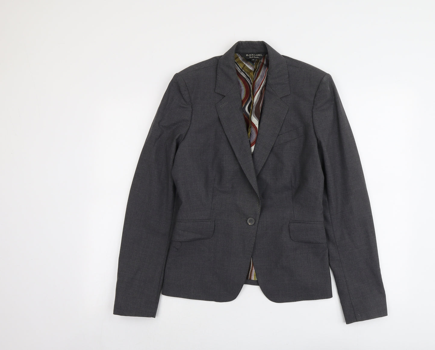 Paul Smith Womens Grey Wool Jacket Blazer Size 16