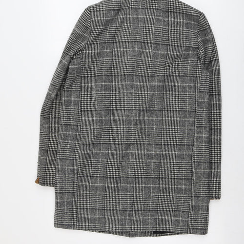 Dorothy Perkins Womens Grey Plaid Jacket Blazer Size 8 Button