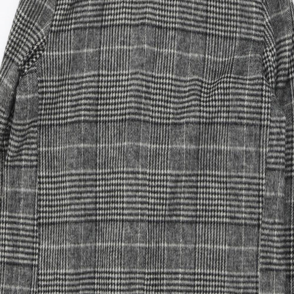Dorothy Perkins Womens Grey Plaid Jacket Blazer Size 8 Button