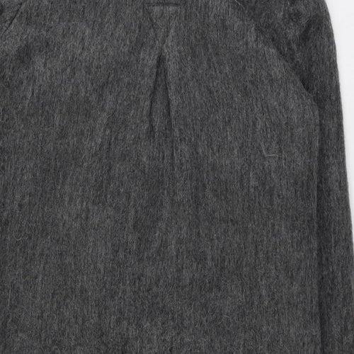 VILA Womens Grey Overcoat Coat Size XS Button