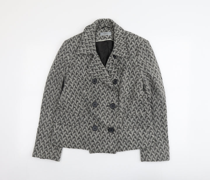 Marks and Spencer Womens Grey Geometric Jacket Blazer Size 16 Button