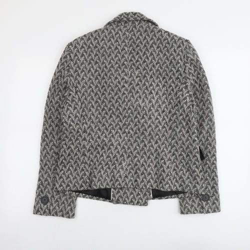 Marks and Spencer Womens Grey Geometric Jacket Blazer Size 16 Button
