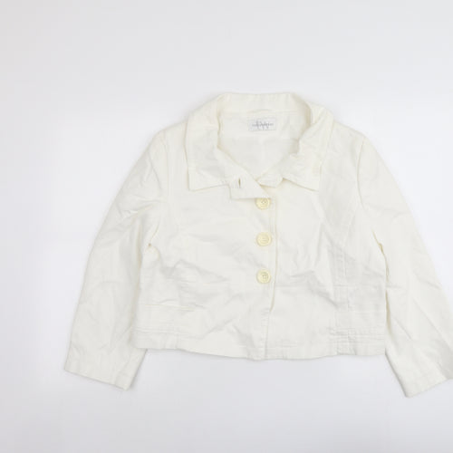 Todays Woman Womens Ivory Jacket Blazer Size 16 Button