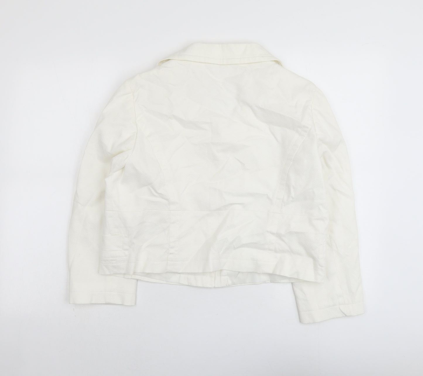 Todays Woman Womens Ivory Jacket Blazer Size 16 Button