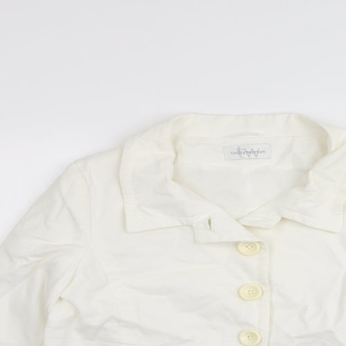 Todays Woman Womens Ivory Jacket Blazer Size 16 Button