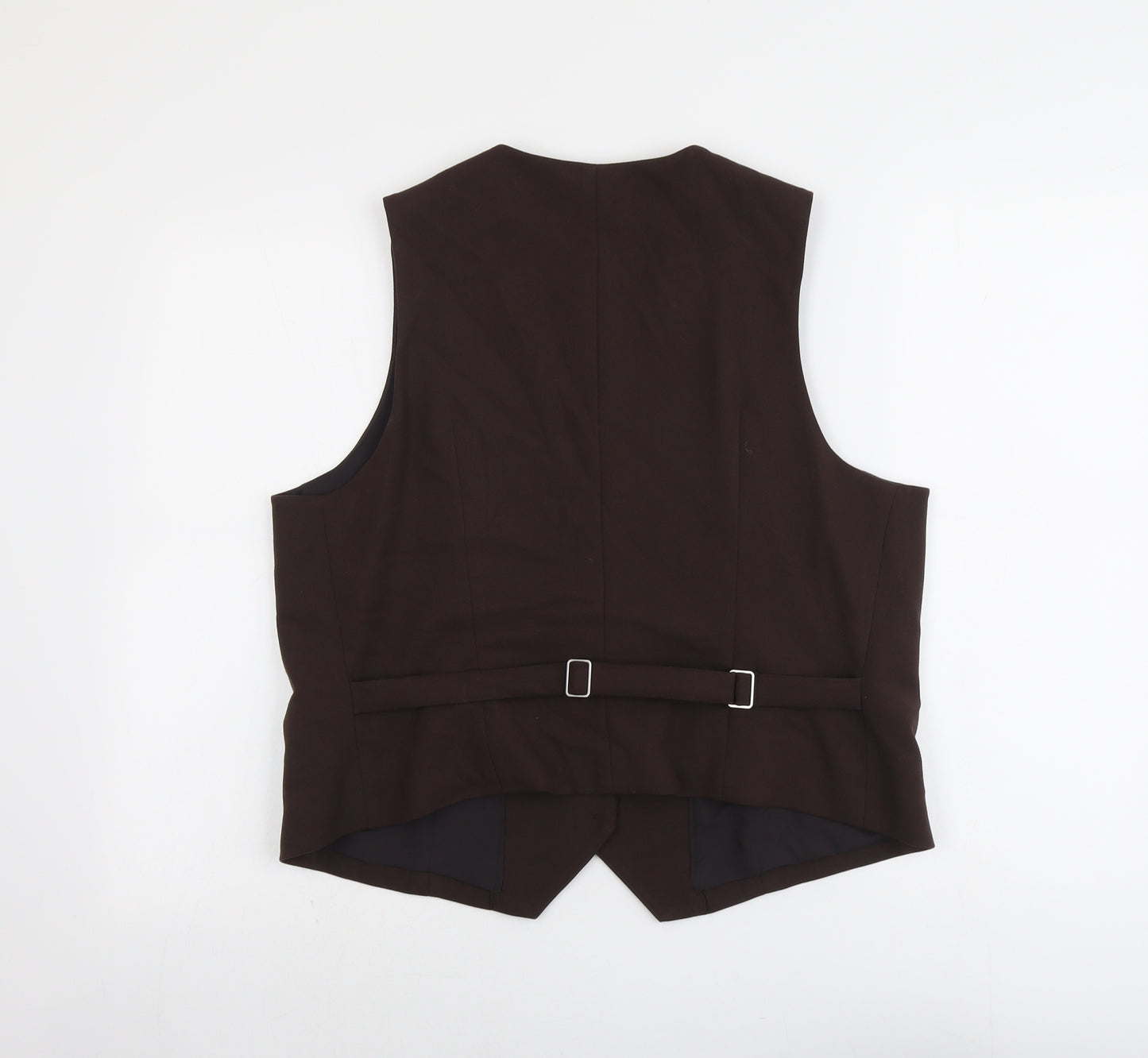 Marks and Spencer Womens Brown Polyester Jacket Suit Waistcoat Size 18