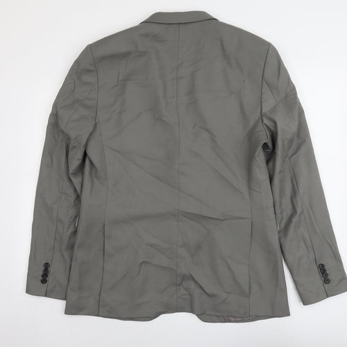 Zara Mens Grey Polyester Jacket Suit Jacket Size 42 Regular