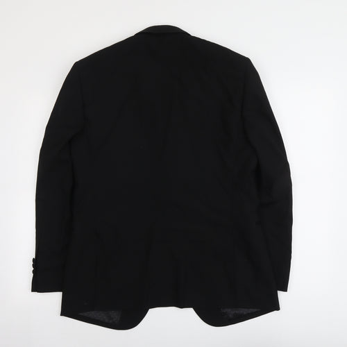 Moss Mens Black Wool Jacket Suit Jacket Size 40 Regular