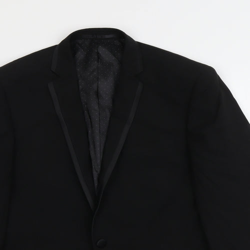 Moss Mens Black Wool Jacket Suit Jacket Size 40 Regular