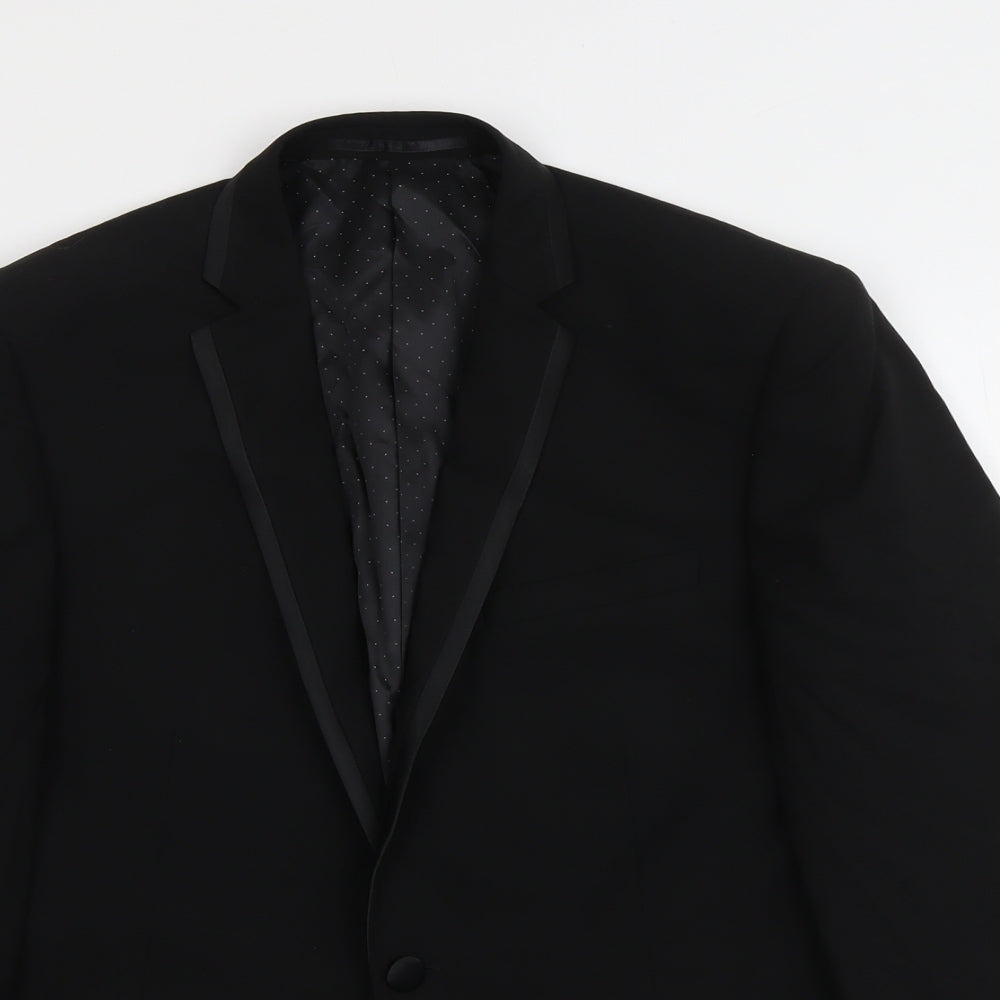 Moss Mens Black Wool Jacket Suit Jacket Size 40 Regular